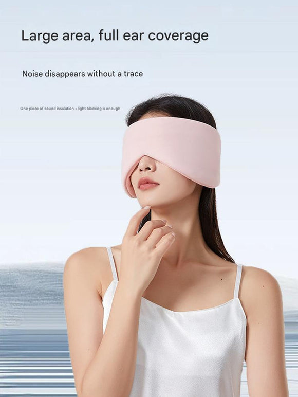 Grey Reversible All-Season Sleep Mask - Cooling & Warming with Sound Muffling Ear Covers Function