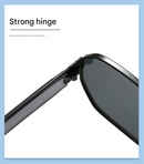 Silver Frame and Grey Lenses Modern Retro Geometric Sunglasses - Chic Metal Frame with UV400 Lenses and Black PU Leather Protective Case-8