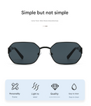 Gold Frame and Brown Lenses Modern Retro Geometric Sunglasses - Chic Metal Frame with UV400 Lenses and Black PU Leather Protective Case-7