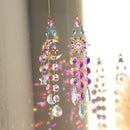 Colorful Dazzling Celestial Crystal Suncatcher - Moon Shape Rainbow Maker Window Hanging Ornament-2