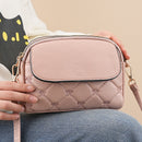 Pink Chic Quilted Crossbody Bag - Multi-Compartment PU Leather Shoulder Purse-1