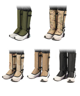 Black Outdoor Waterproof Leg Gaiters - Anti-Snake Bite & Scratch Protection Boot Covers - Breathable Nylon Oxford Leg Guards for Hiking Camping - 0