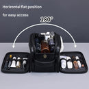 Large Capacity PU Leather Toiletry Bag - Multi-Compartment Dopp Kit & Cosmetic Organizer(Tan)-2