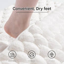 Luxury Plush Memory Foam Bath Mat with Foot Drying Panel - Super Absorbent & Non-Slip Bathroom Rug(Checkered beige)-2