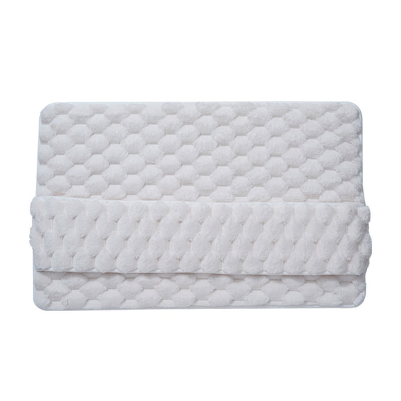 Luxury Plush Memory Foam Bath Mat with Foot Drying Panel - Super Absorbent & Non-Slip Bathroom Rug(Checkered brown)