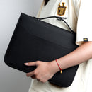 Professional PU Leather A4 Portfolio Binder with Zipper, Handle, Calculator & Clipboard(brown)-4