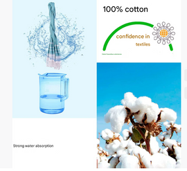 Blue Chic Striped 100% Cotton Beach Towel with Tassels - Extra Large & Absorbent (180x90cm) - 0