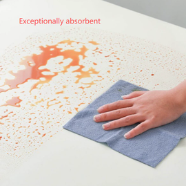 Yellow 4-Roll Pack, 80 Sheets Reusable Tear-Off Microfiber Cleaning Cloths - Non-Stick Oil & Absorbent Kitchen Wipes - 0