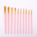 Pink Versatile 10-Piece Artist Paint Brush Set (10 Sets Included) - for Acrylic, Oil, Watercolor & Gouache Painting-1