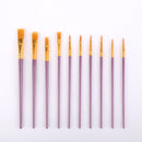 Purple Versatile 10-Piece Artist Paint Brush Set (10 Sets Included) - for Acrylic, Oil, Watercolor & Gouache Painting-1