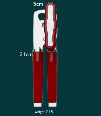 Blue (2-Pack) Heavy-Duty Manual Can Opener - Ergonomic 3-in-1 Tool with Stainless Steel Cutter & Bottle Opener