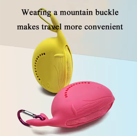 Blue 2-PCS Smart Whale Silicone Case Quick-Dry Towel Set - Portable & Cooling for Gym & Travel - 0