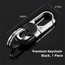 3pc Black Durable Zinc Alloy Carabiner Keychain – Secure Twist Lock & Dual Key Rings-1