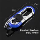 3pc Blue Durable Zinc Alloy Carabiner Keychain – Secure Twist Lock & Dual Key Rings-1