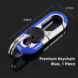 3pc Blue Durable Zinc Alloy Carabiner Keychain – Secure Twist Lock & Dual Key Rings