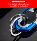 3pc Blue Durable Zinc Alloy Carabiner Keychain – Secure Twist Lock & Dual Key Rings-3