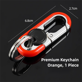 3pc Red Durable Zinc Alloy Carabiner Keychain – Secure Twist Lock & Dual Key Rings