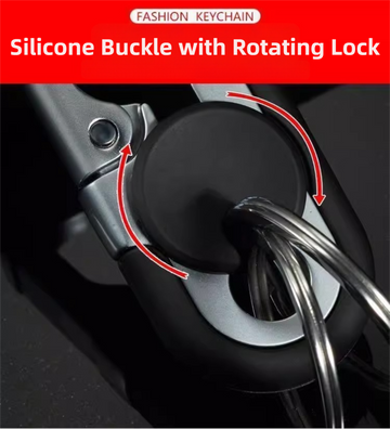 3pc Red Durable Zinc Alloy Carabiner Keychain – Secure Twist Lock & Dual Key Rings - 0