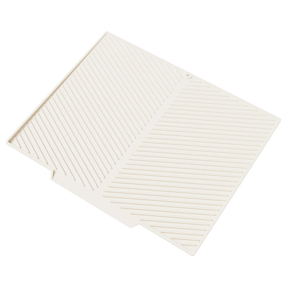 2PC White Multi-Use Drain Mat (43x33 cm) – Non-Slip Heat Protection for Dish Drying & Prep