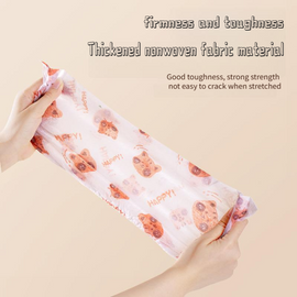 50 Pieces Thickened Non-Woven Disposable Shoe Covers (Orange Bear) – Universal Fit (EU Size 34-45) for Guests & Floor Protection - 0