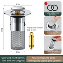 2-Pack Pop-Up Sink Stopper with Hair Catcher – Standard (34-40mm) Drain Filter,Basin Drain Filter Upgrade-1