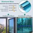 Premium 6-Layer Diamond Blue Window Film for Home/Office – Reflective One-Way Privacy, 50cm x 2m One Roll, UPF 50+ UV Block,With Full Install Tools-1