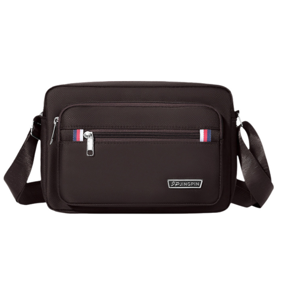 Brown Dual-Style Men's Oxford Cloth Crossbody Bag Bundle - Oxford Cloth Business Shoulder Bag, Multi-Functional Large Capacity, Fits 8-inch Tablet