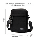Black Mini Streetwear Oxford Cloth Crossbody Bag - Ultra-Light (200g) Fashion Sling Pack, Fits 8-inch Tablet-2