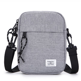 Light Grey Mini Streetwear Oxford Cloth Crossbody Bag - Ultra-Light (200g) Fashion Sling Pack, Fits 8-inch Tablet