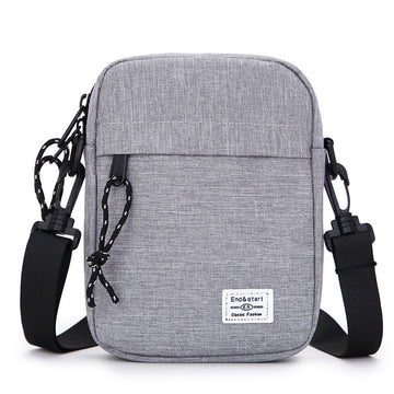 Light Grey Mini Streetwear Oxford Cloth Crossbody Bag - Ultra-Light (200g) Fashion Sling Pack, Fits 8-inch Tablet