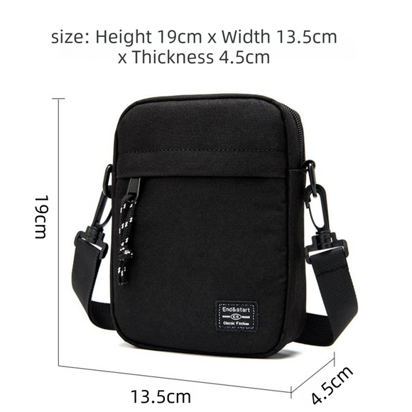 Light Grey Mini Streetwear Oxford Cloth Crossbody Bag - Ultra-Light (200g) Fashion Sling Pack, Fits 8-inch Tablet