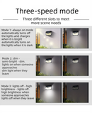 2-Pack Solar Motion Sensor Wall Light(178-Bead LED) -  3 Lighting Modes, IP64 Waterproof, Three-Sided Wide-Angle Lighting for Outdoor Security and Garden Lighting-3