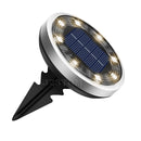 4-Pack New Solar LED In-Ground White Lights (Single 8.3x8.3x10 cm) - Stainless Steel & ABS Waterproof Outdoor Garden Pathway and Landscape Spike Lamp-1