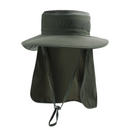 2-Pack Green Men's Adjustable Sun Protection Hat - Wide Brim, Deep Crown, Quick Dry Breathable Sun Cap with Neck Flap for Hiking & Outdoors-1