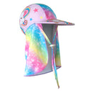 2-Pack Girls' Sun Protection Swim Cap Set - Cute Cartoon Rainbow Horse Pattern, Quick Dry Nylon Swimming & Wading Hat-1