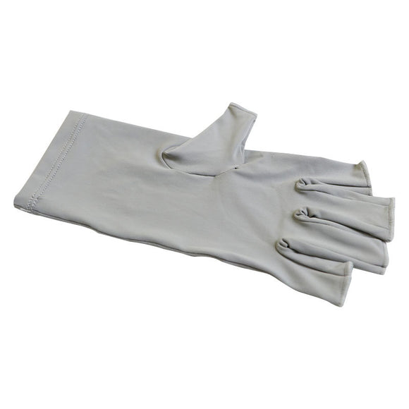 5-Pair Grey UV Protection Fingerless Gloves for Nail Art Curing and Cycling Sun Protection - Made of Nylon/Spandex, Manicure Hand Care