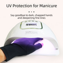 5-Pair White UV Protection Fingerless Gloves for Nail Art Curing and Cycling Sun Protection - Made of Nylon/Spandex, Manicure Hand Care-2