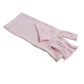 5-Pair Pink UV Protection Fingerless Gloves for Nail Art Curing and Cycling Sun Protection - Made of Nylon/Spandex, Manicure Hand Care