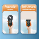 2-Pack White Ultra-Compact 5-Fold Waterproof All-Weather Umbrella for Women - Heart Pattern, Black Glue UV Protection, 8-Rib Frame,  Portable Capsule Parasol-3