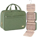 Green Large Capacity Hanging Toiletry Bag for Women(30.5 x 22.5 x 12 cm) - Checked Pattern Waterproof Cosmetic Organizer, Dry/Wet Separation & Multi-Compartment-1