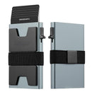 2-Pack Grey Metal Thin Slim Men Women Pop Up Wallet (10.1 x 6.9 x 1.7 cm) - RFID Anti-theft Card Holder with box-1