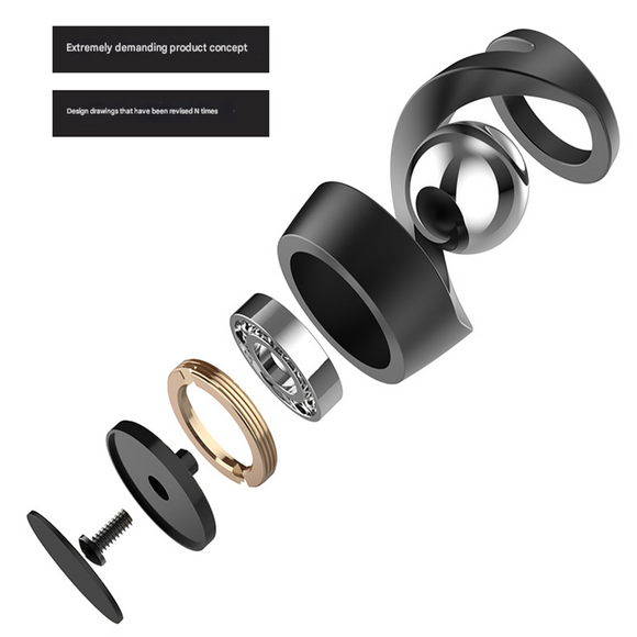 Black gyroscope and silver beads Kinetic Levitating Desk Toy - Silent Spinning Floating Gyroscope for Stress Relief & Office Decor