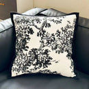 Black Elegant Black & White Tree Print Cushion Cover - Modern Home Decor-1