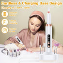White Cordless Electric Nail Drill Kit - Portable Manicure Pedicure Polisher with 12 Bits-2