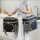 Navy blue Dual Layer Insulated Lunch Bag 12L Large Capacity Cooler Tote with Adjustable Strap Leakproof Thermal Food Carrier for Work Picnic and Camping-3