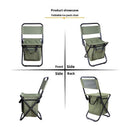 Military green 3-in-1 Portable Folding Camping Chair with Built-in 10L Cooler Bag Lightweight Backpack Stool for Fishing Beach and Outdoor Picnics-5