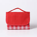 Red and White Plaid Foldable Waterproof & Moisture-Proof Picnic Blanket 150x100CM - 600D Three-Layer Composite Oxford Extra Large Mat for Beach & Camping-1