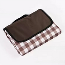 Coffee White Grid Foldable Waterproof & Moisture-Proof Picnic Blanket 150x100CM - 600D Three-Layer Composite Oxford Extra Large Mat for Beach & Camping-1