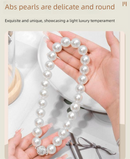 3 Pairs Magnetic Pearl Curtain Tiebacks（40cm） - No-Drill ABS Bead Holdback with Rhinestone Clasp-3