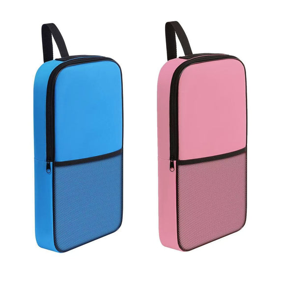 Pink Fiberglass Pickleball Paddle Set - 4 Minimalist Paddles, 8 Balls, and 2 Carry Bags for Outdoor Play